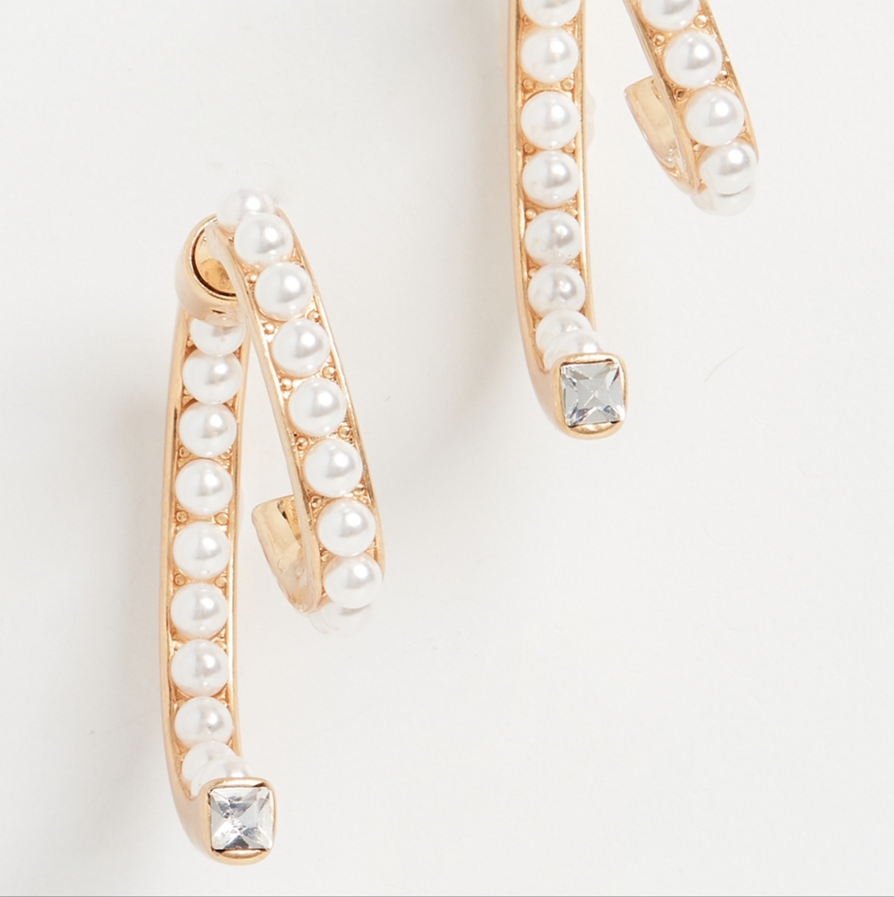 DEMARSON Pearl Luna Earrings - Picture 2 of 3